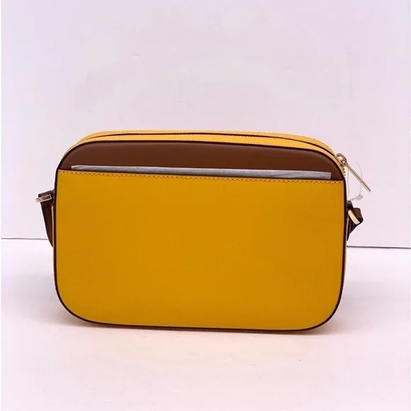 Michael Kors Yellow and Brown Crossbody Bag